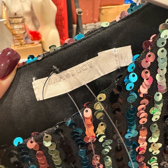 Brand new with tags Black Long Sleeve Sequin Mini Dress - Picture 7 of 10